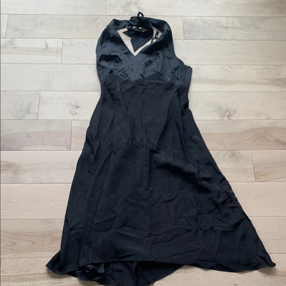 Vintage Elegant Black Halter Dress